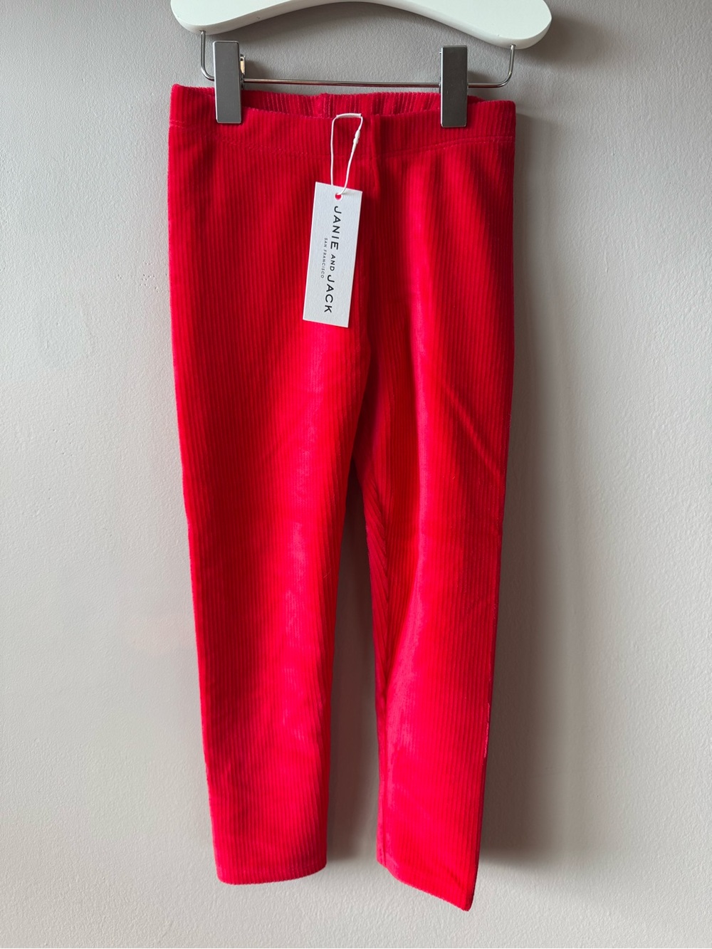 Janie and Jack NWT Toddler Red Cotton Ribbed Corduroy Stretch Leggings 4 Years